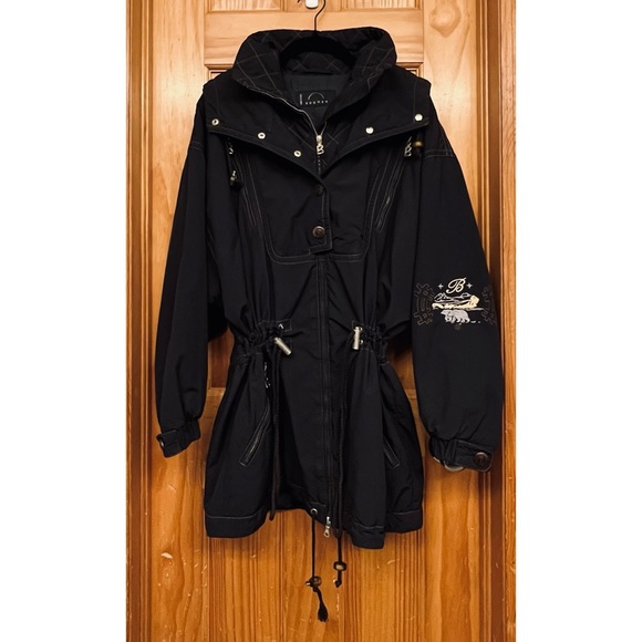 Bogner Jackets & Blazers - Bogner Vintage Ski Snow Jacket Black Embroidered Size 8/Medium Winter Puffer